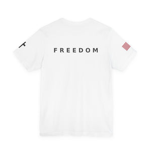 CHARLIE * FREEDOM *  Tee with American Flag Patriotic Short Sleeve Shirt for Men and Women