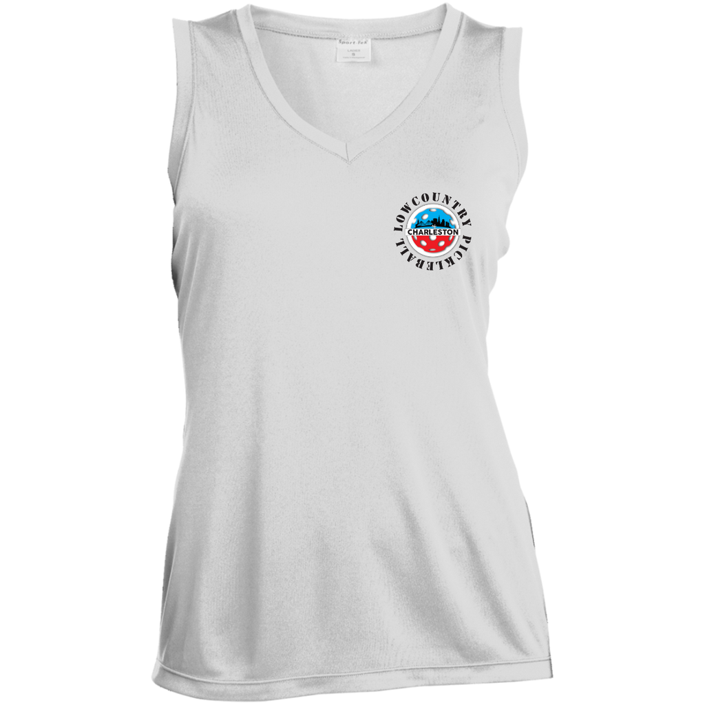 LST352 Sport-Tek Ladies' Sleeveless Moisture Absorbing V-Neck